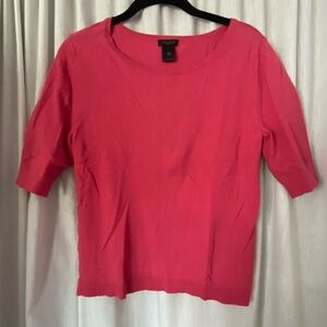 Ann Taylor Factory Pink Short Sleeve Knit Top Size Woman’s Medium